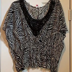 Zebra Lace Overlay Top